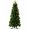 7.5' Royal Fir Slim Artificial Christmas Tree with 650 Warm White & Multi-Color LED Lights