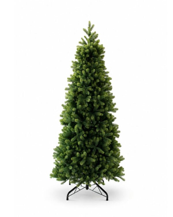 6.5' Royal Fir Slim Artificial Christmas Tree with 500 Warm White & Multi-Color LED Lights