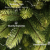 7.5' Royal Fir Slim Artificial Christmas Tree with 650 Warm White & Multi-Color LED Lights