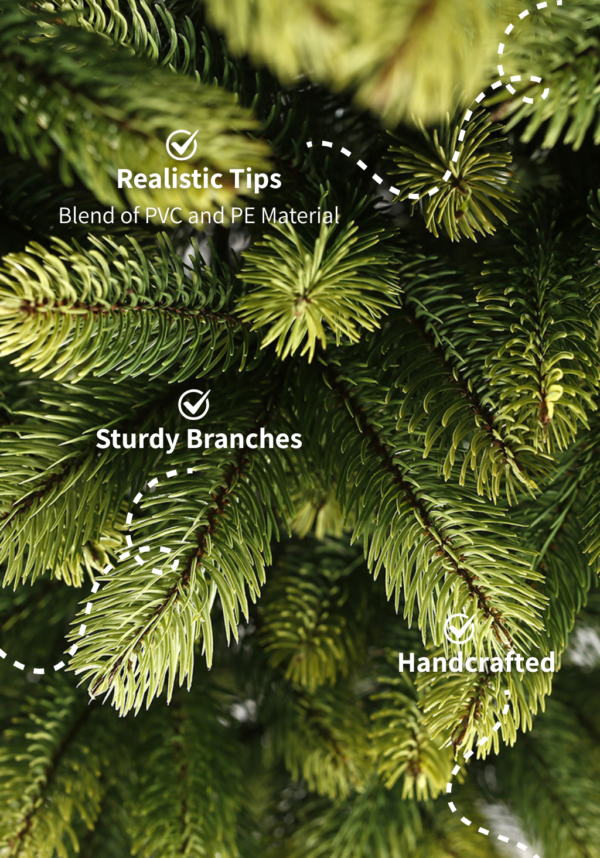 12' Royal Fir Slim Artificial Christmas Tree with 1900 Warm White & Multi-Color LED Lights