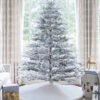 7.5' Rushmore Flock Artificial Christmas Tree 750 Warm White LED Lights
