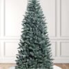 7' Tribeca Blue Spruce Slim Artificial Christmas Tree with 400 Warm White LED Lights