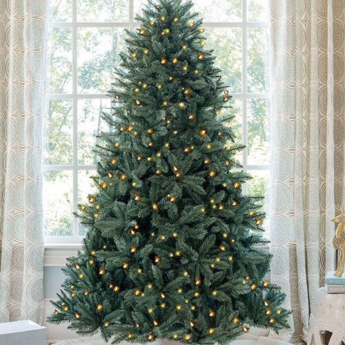 7' Tribeca Blue Spruce Artificial Christmas Tree with 550 Warm White LED Lights