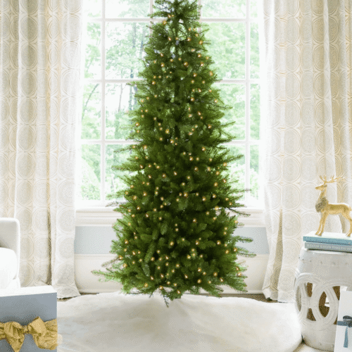 6.5' Yorkshire Fir Slim Artificial Christmas Tree with 400 Warm White LED Lights