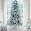 9' King Flock® Artificial Christmas Tree with 1100 Warm White LED Lights